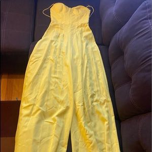 Long yellow pants suit